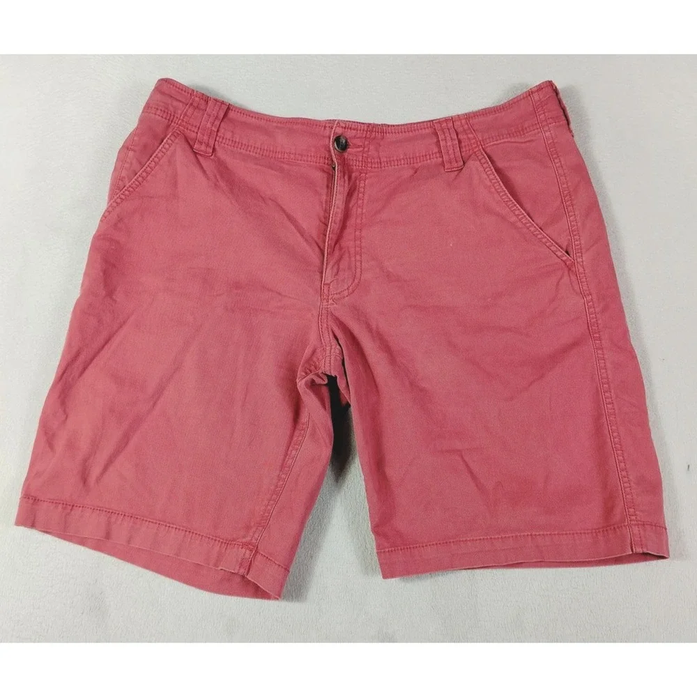 Mossimo Supply Co Shorts Mens 36 Red Chino Canvas Stretch Flat Front Casual